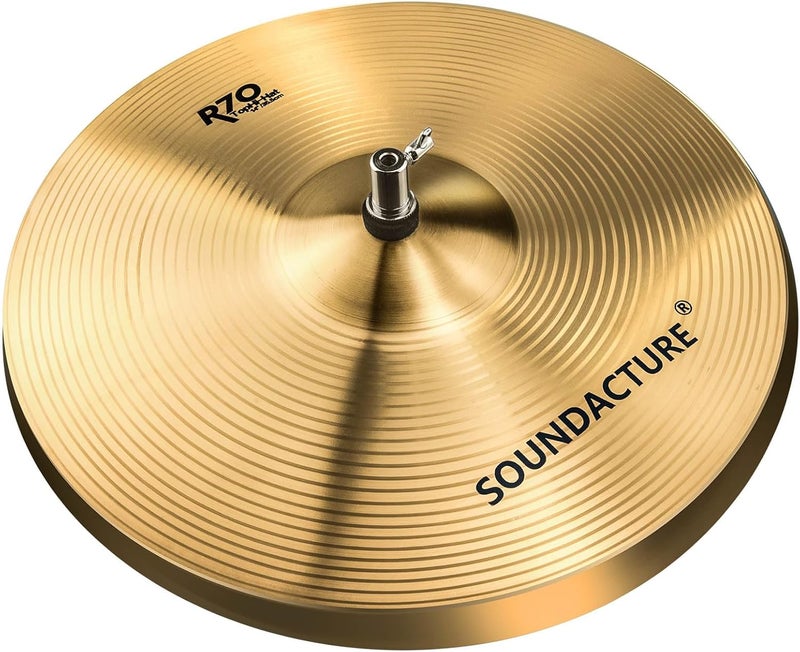 SOUNDACTURE 14" Hi Hat Cymbals Pair(14"Hi-Hats) – Drum Cymbals for Drum Set – Bright Sound, Crisp, Smooth, and Durable Hi-Hat Cymbals for Drummers - Image 1